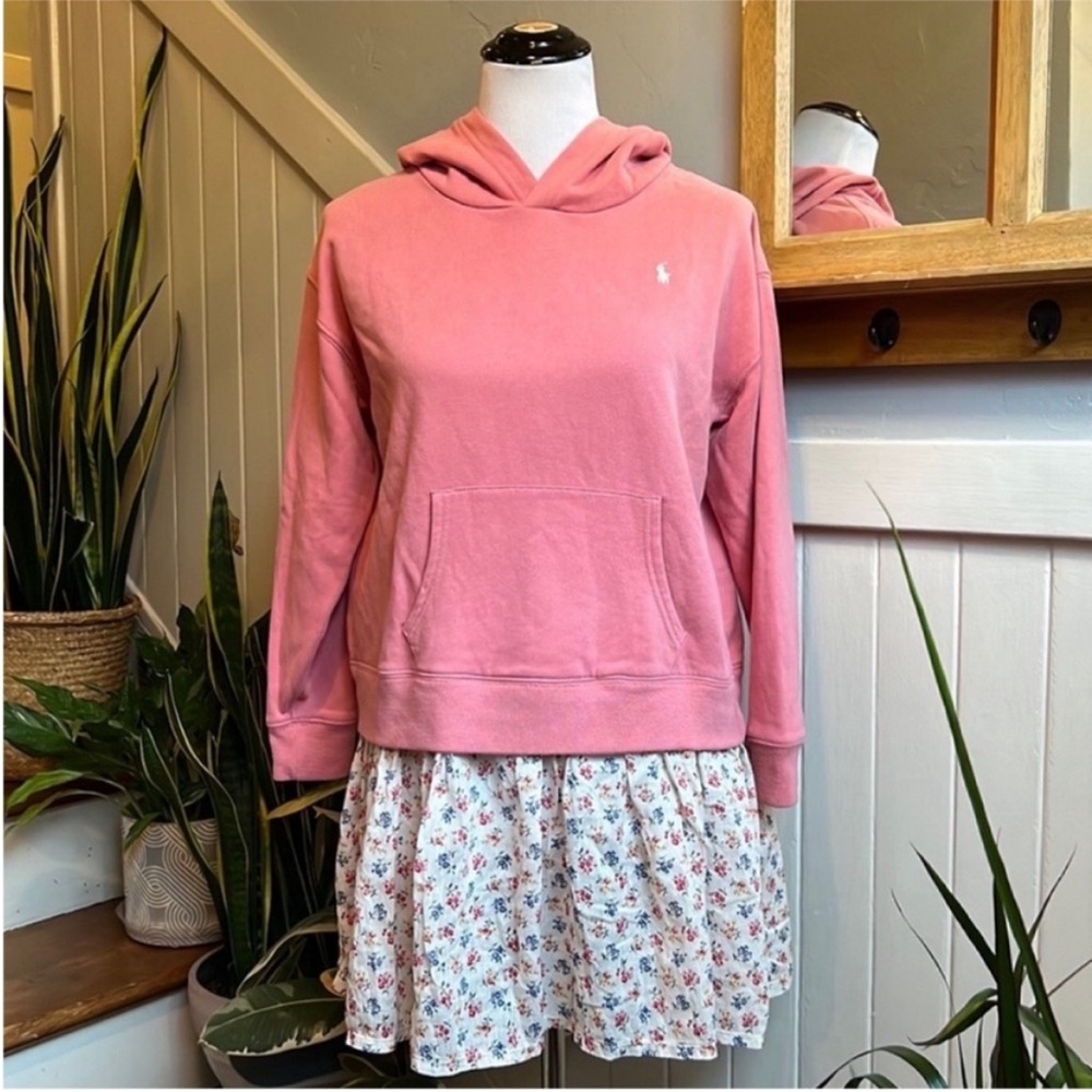NWT Polo by Ralph Lauren Sweatshirt Mini Dress in Boston Commons Pink